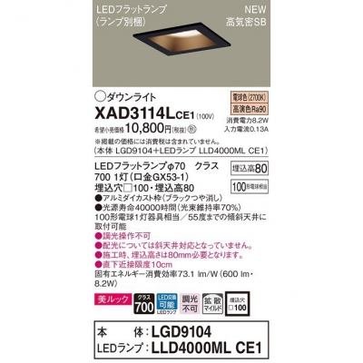 ѥʥ˥å LED饤 100 ŵ忧 8H ⵤ̩SB Ȼå XAD3114LCE1