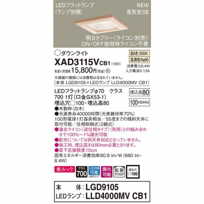 ѥʥ˥å LED饤 100  8H ⵤ̩SB Ȼ Ĵ å XAD3115VCB1