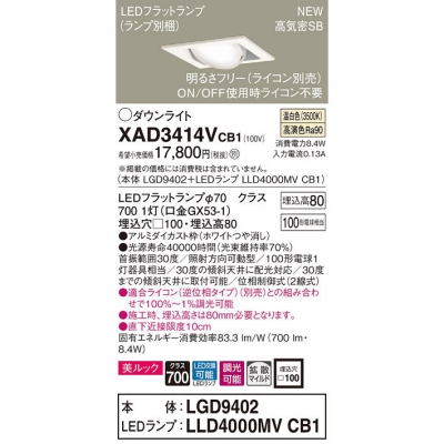 ѥʥ˥å LED˥С饤 100  8H ⵤ̩SB Ȼ Ĵ å XAD3414VCB1