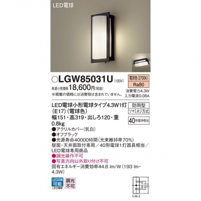 ѥʥ˥å LEDݡ饤 ŵ忧 ŷľշ ľշ ɱ LGW85031U