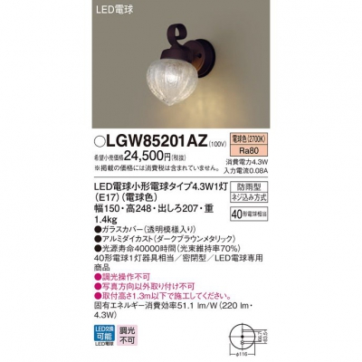 ѥʥ˥å LEDµ ŵ忧 ľշ ̩ķ ɱڥƱ LGW85201AZ