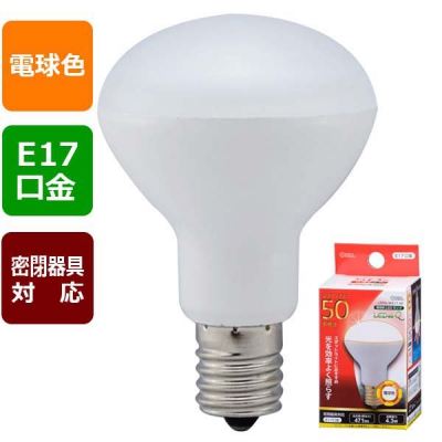 LED電球 ミニレフランプ形 E17 50形相当 電球色 [品番]06-0769