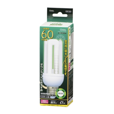 オーム電機 LED電球 D形 E26 60形相当 昼白色 [品番]06-1681 LDF7N-G-E26 画像2