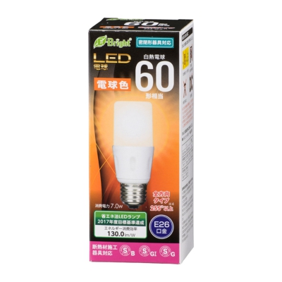 オーム電機 LED電球 T形 E26 60形相当 電球色 [品番]06-3611 LDT7L-G IS21 画像2