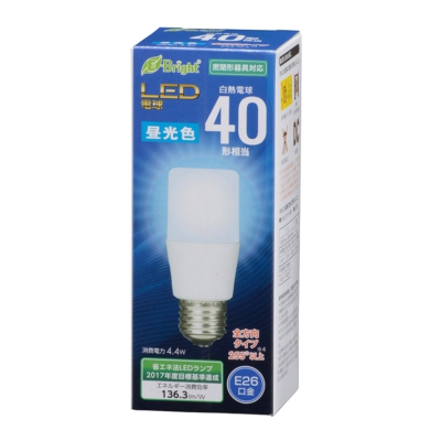 オーム電機 LED電球 T形 E26 40形相当 昼光色 [品番]06-3606 LDT4D-G AG20 画像2