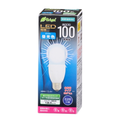 オーム電機 LED電球 T形 E26 100形相当 昼光色 [品番]06-3128 LDT13D-G IS20 画像2