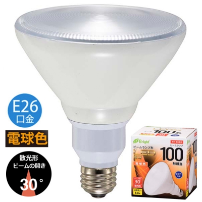LED電球 ビームランプ形 散光形 E26 100形相当 電球色 [品番]06-3123
