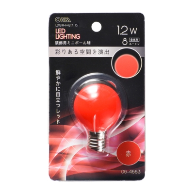 LEDߥ˥ܡ G40/E17/1.2W/8lm/ֿ []06-4663