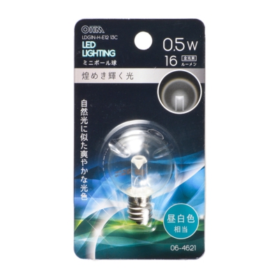 ŵ LEDߥ˥ܡ G30/E12/0.5W/16lm/ꥢ []06-4621 LDG1N-H-E12 13C