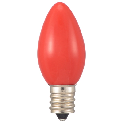 オーム電機 LEDローソク球装飾用 C7/E12/0.5W/2lm/赤色 [品番]06-4617 LDC1R-H-E12 13 画像2