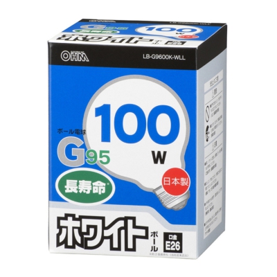 ŵ Ǯܡŵ 100W E26 G95 ۥ磻 []06-0626 LB-G9600K-WLL