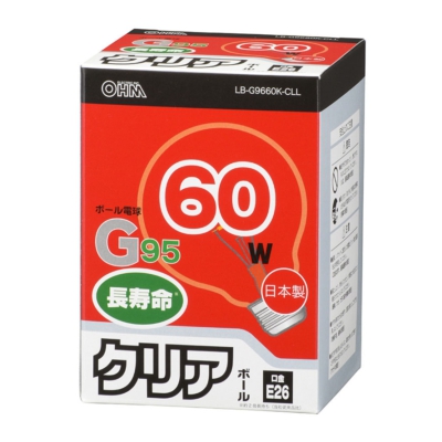 ŵ Ǯܡŵ 60W E26 G95 ꥢ []06-0623 LB-G9660K-CLL