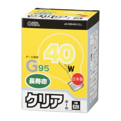 ŵ Ǯܡŵ 40W E26 G95 ꥢ []06-0621 LB-G9640K-CLL