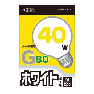 Ǯܡŵ 40W E26 G80 ۥ磻 []06-0542