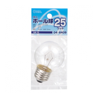 ŵ ߥ˥ܡ G50 E26/25W ꥢ []04-6409 LB-G5625-C