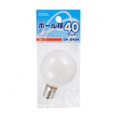 ŵ ߥ˥ܡ G50 E17/40W ۥ磻 []04-6404 LB-G5740-W