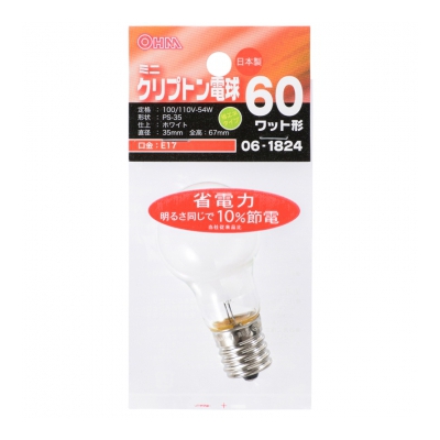 ŵ ߥ˥ץȥ 60 PS-35 E17 ۥ磻 ʥͥ []06-1824 LB-PS3760KJ-W