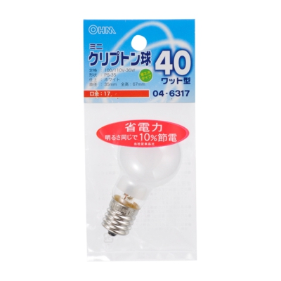 ŵ ߥ˥ץȥ 40 PS-35 E17 ۥ磻 []04-6317 LB-PS3740K-W