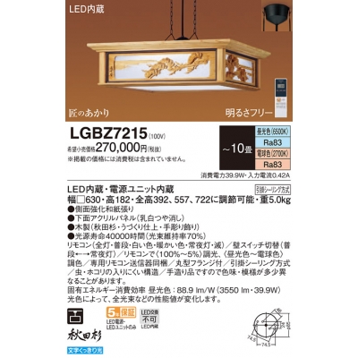 ѥʥ˥å ŷ߲ LED(ŵ忧) ڥ ̩ġݥ Τ ѥͥշ 10 LGBZ7215K