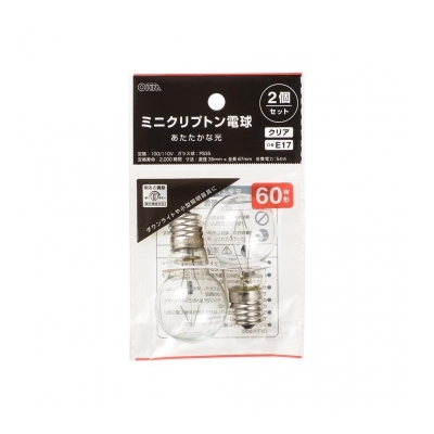 ŵ ߥ˥ץȥŵ E17 60W ꥢ 2ĥå []06-0879 LB-PS3554C-2PN