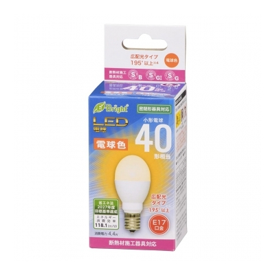 LED電球 小形 E17 40形相当 電球色 [品番]06-4803