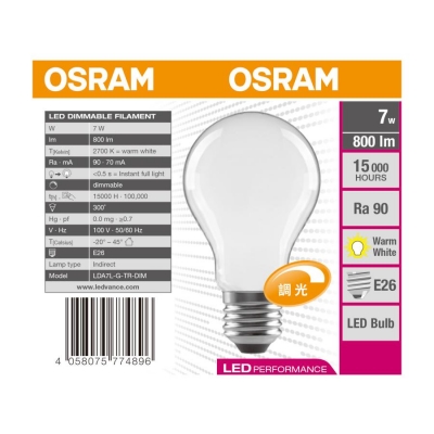 OSRAM ŵ巿LED (E26) Ĵб(Ǯ60W)ŵ忧 LDA7L-G-TR-DIM927 2