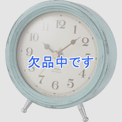 ノア精密 テーブルクロック エアリアルレトロ ミニ 青 ブルー レトロ ...